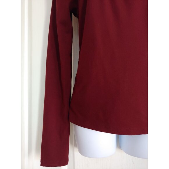 Commense 2 in 1 Mock Neck Jersey Top Monochrome Burgundy L Modest - Picture 6 of 13